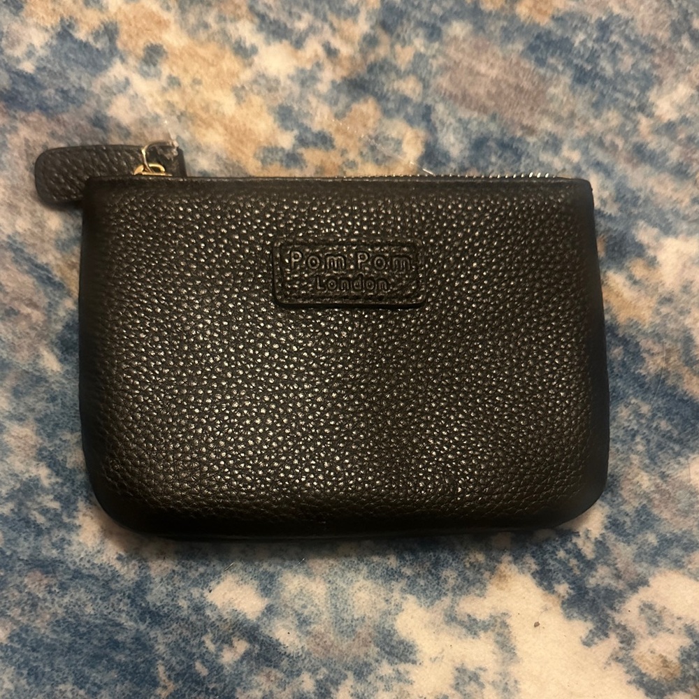 PomPom London Pebble Leather coin wallet NWOT - Picture 1 of 7